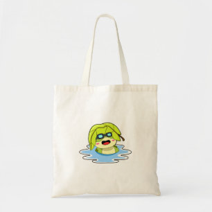 Frog med Löv vid Swimming Tygkasse