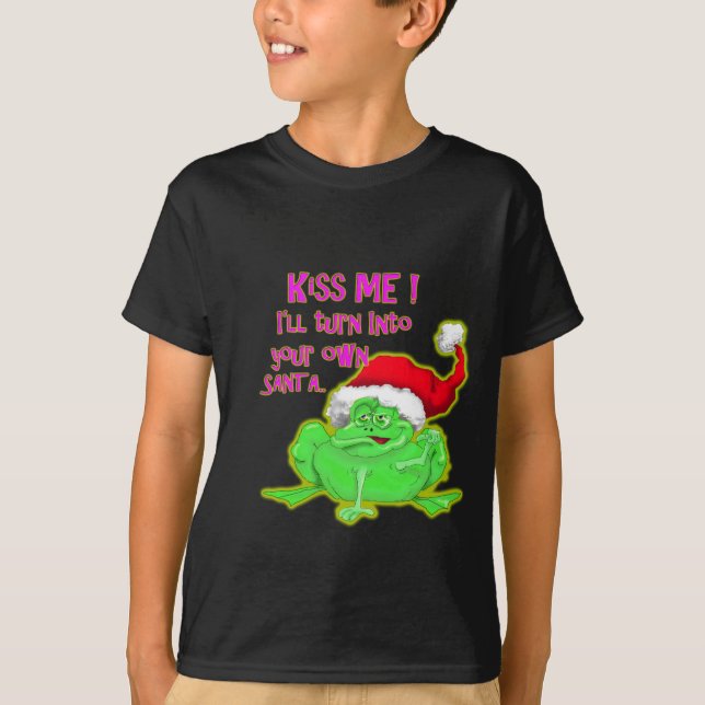 Frog med Santa Funny som säger T Shirt (Framsida)