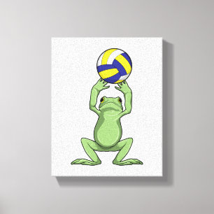 Frog med Volleyball Canvastryck