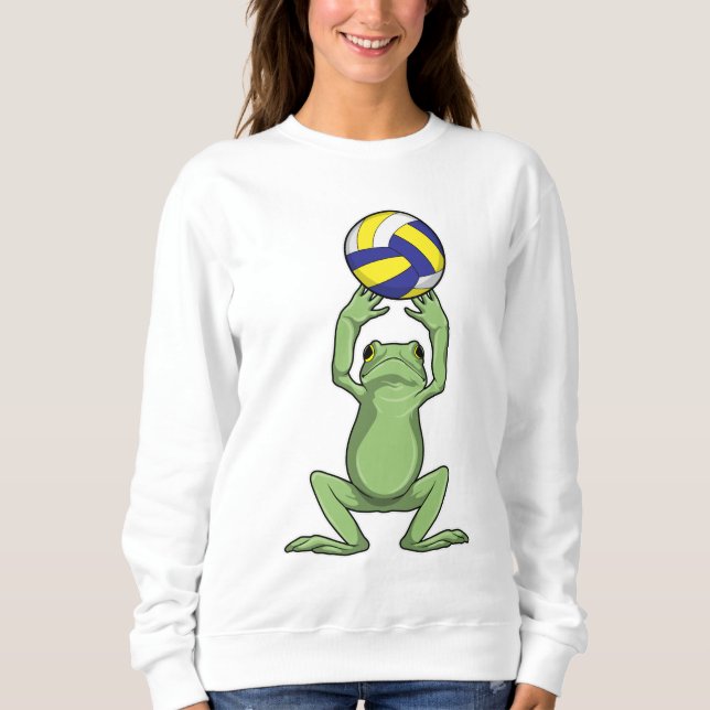 Frog med Volleyball T Shirt (Framsida)