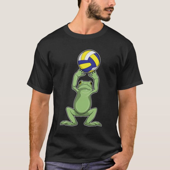 Frog med Volleyball T Shirt (Framsida)