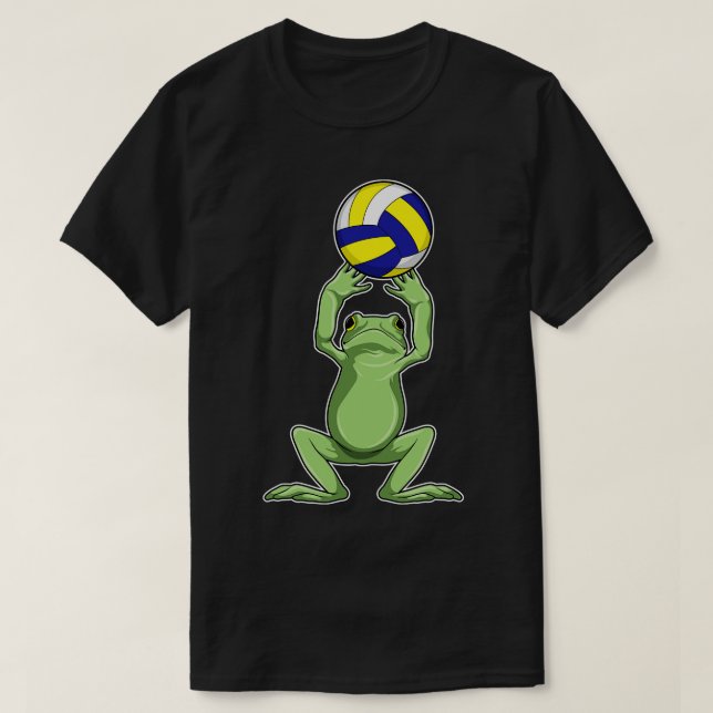 Frog med Volleyball T Shirt (Design framsida)