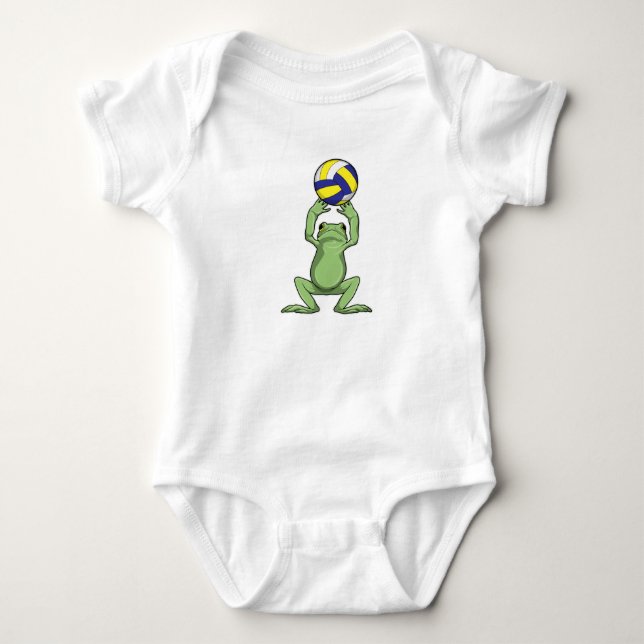 Frog med Volleyball T Shirt (Framsida)