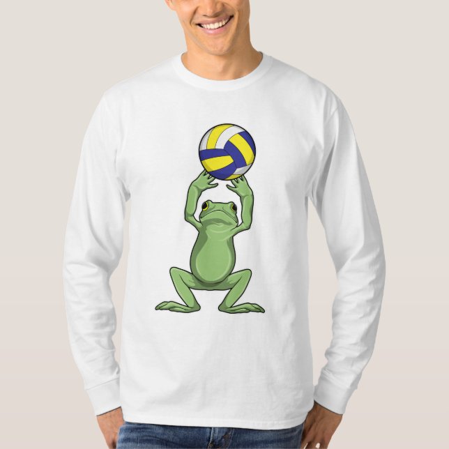Frog med Volleyball T Shirt (Framsida)