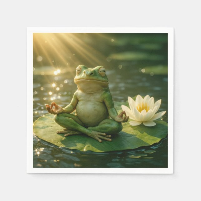 Frog Meditating On a Lily Pad Pappersservett (Framsidan)