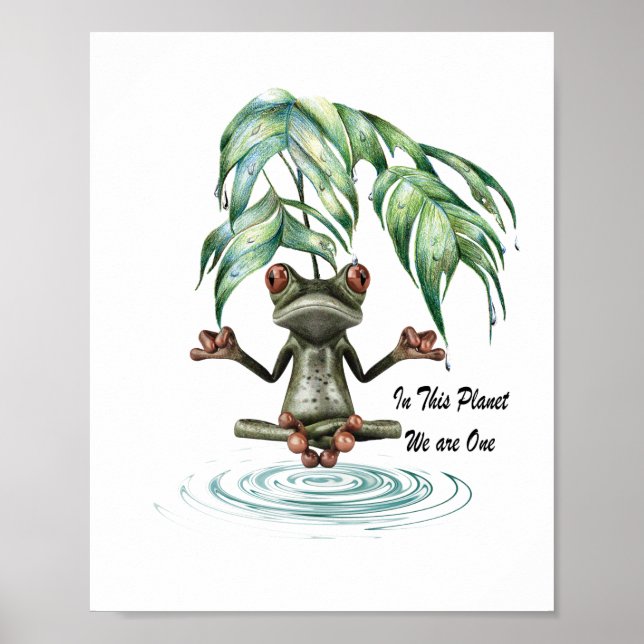 Frog Meditating Poster (Framsidan)