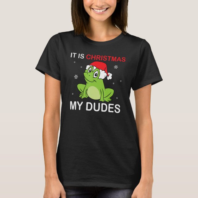 Frog Memme Det är jul mina herdar T Shirt (Framsida)
