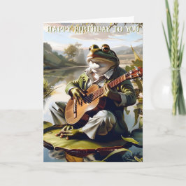 Frog Minstrel Birthday Kort