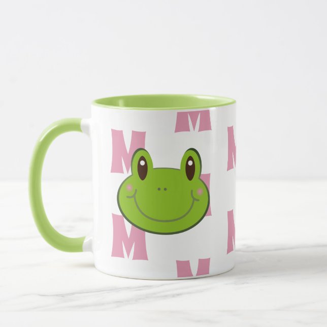 Frog Monogram Mönster Mugg (Vänster)