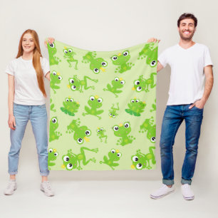 Frog Mönster, Cute Frogs, Grönt Frogs, Frog Prince Fleecefilt