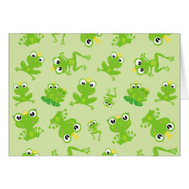 Frog Mönster, Cute Frogs, Grönt Frogs, Frog Prince Hälsningskort