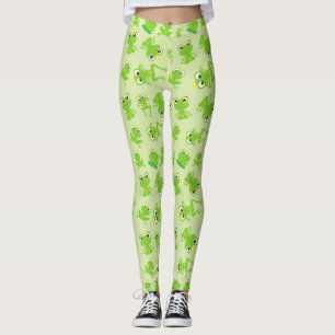 Frog Mönster, Cute Frogs, Grönt Frogs, Frog Prince Leggings