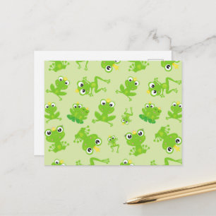 Frog Mönster, Cute Frogs, Grönt Frogs, Frog Prince Vykort