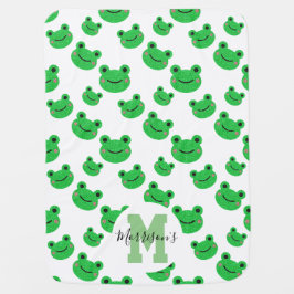 Frog mönster monogram täckfiltar för vilda djur bebisfilt