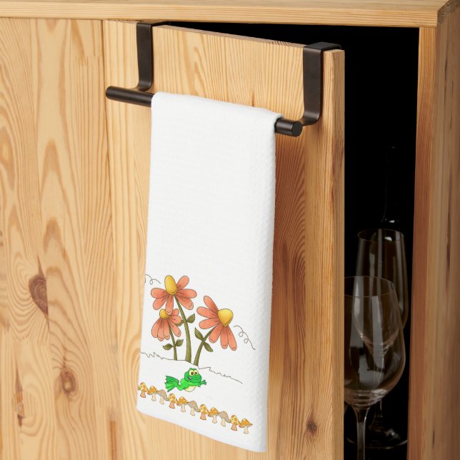 Frog Mushroom Blommigt Kitchen Hand Towel Kökshandduk (Thirds Fold)