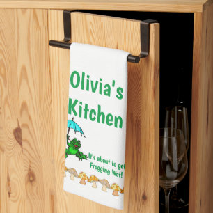 Frog Mushroom Froging Blöt Kitchen Hand Towel Kökshandduk