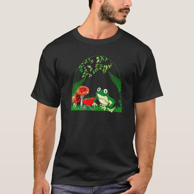 Frog Mushroom Naturcore Farmcore 2 T Shirt (Framsida)