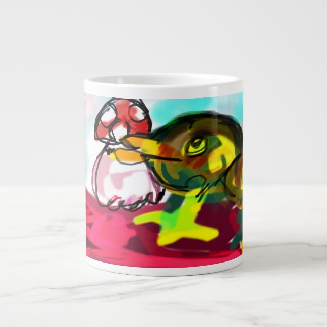 Frog Mushroom roligt Jumbo Mugg (Framsidan)