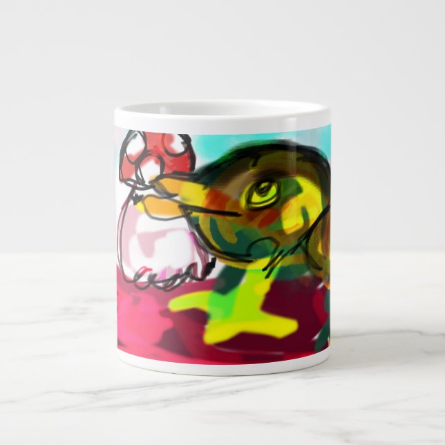 Frog Mushroom roligt Jumbo Mugg (Framsidan)