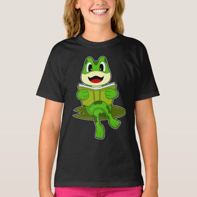 Frog Nerd Bok T Shirt (Framsida)