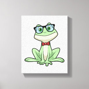 Frog Nerd Student Glass Tie Canvastryck