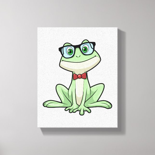 Frog Nerd Student Glass Tie Canvastryck (Framsida)