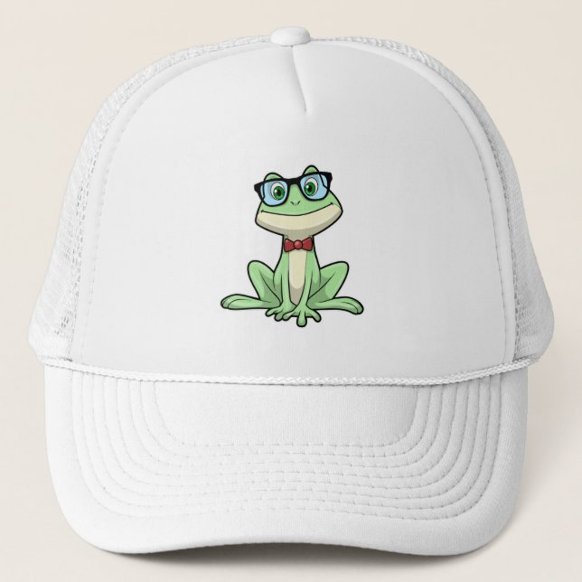 Frog Nerd Student Glass Tie Keps (Framsida)