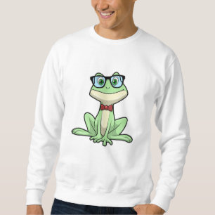 Frog Nerd Student Glass Tie Lång Ärmad Tröja