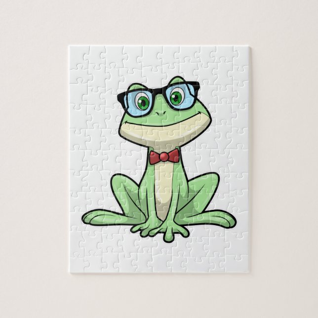Frog Nerd Student Glass Tie Pussel (Vertikal)