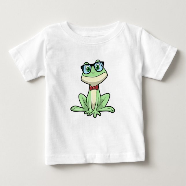 Frog Nerd Student Glass Tie T Shirt (Framsida)