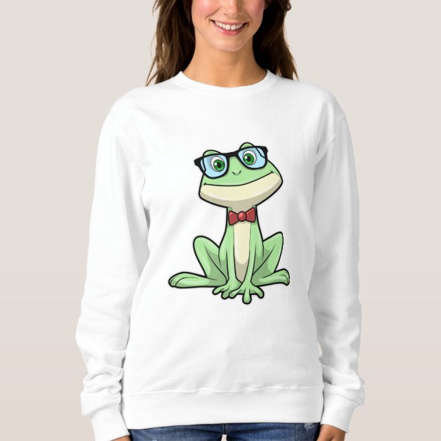Frog Nerd Student Glass Tie T Shirt (Framsida)