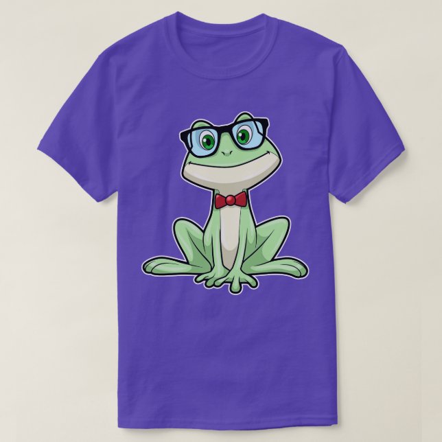 Frog Nerd Student Glass Tie T Shirt (Design framsida)