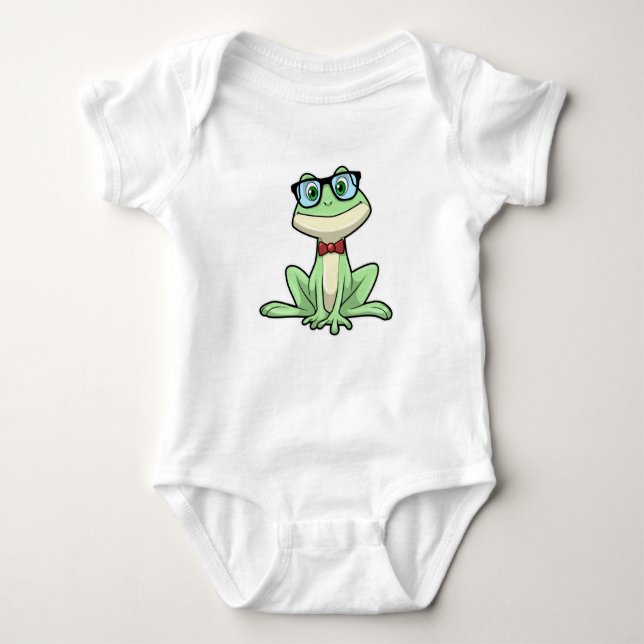 Frog Nerd Student Glass Tie T Shirt (Framsida)