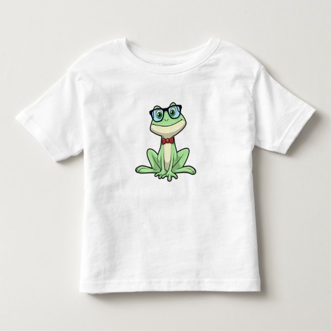 Frog Nerd Student Glass Tie T Shirt (Framsida)