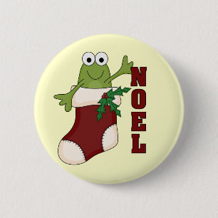 Frog Noel Helgdag Tshirts och Gifts Knapp