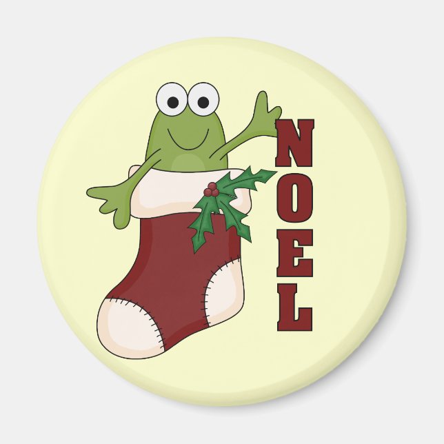 Frog Noel Helgdag Tshirts och Gifts Magnet (Framsidan)