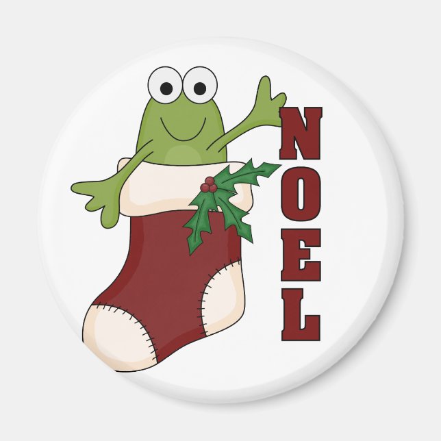Frog Noel Helgdag Tshirts och Gifts Magnet (Framsidan)