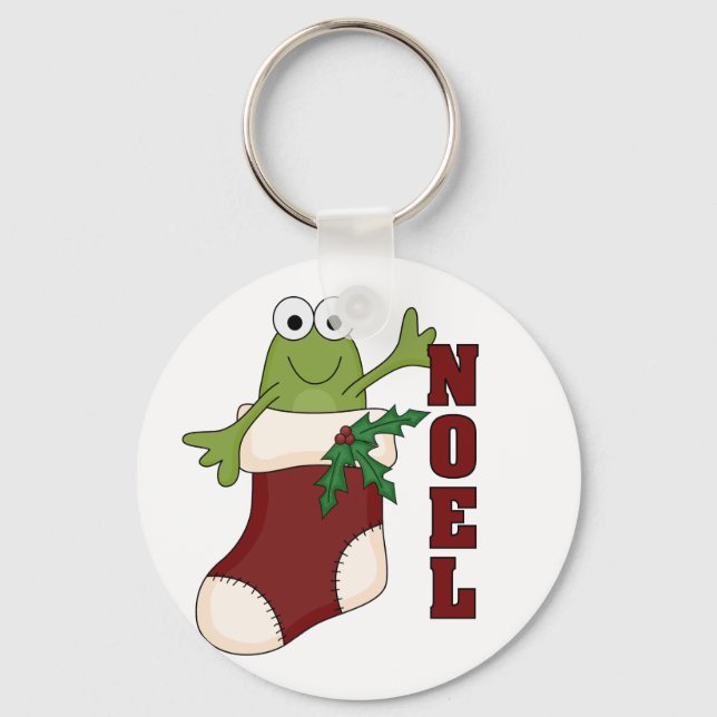 Frog Noel Helgdag Tshirts och Gifts Nyckelring (Framsida)