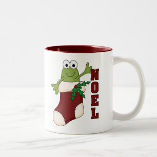 Frog Noel Helgdag Tshirts och Gifts Två-Tonad Mugg