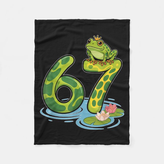 Frog Number 67 Or 67th Birthday Cool Meme Six Seve Fleecefilt (Framsidan)
