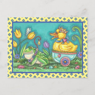FROG OCH ANKA PRINCE. WHIMSICAL PÅSK POSTCARD VYKORT