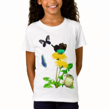 Frog och Butterflies Girls T-Shirt