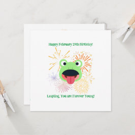 Frog och Fireworks Birthday Kort