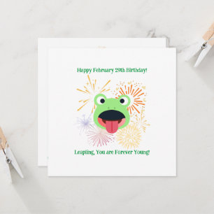 Frog och Fireworks Birthday Kort