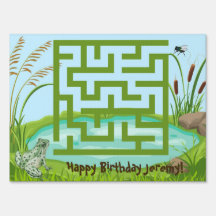 Frog och Fly Maze Birthday Yard Signs