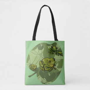 Frog och Lily Pad Tote Tygkasse