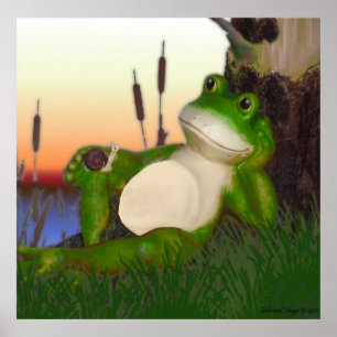 Frog och Snigel Skriv ut Poster