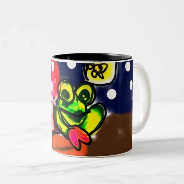 Frog och svamp Två-Tonad mugg (Framsida höger)