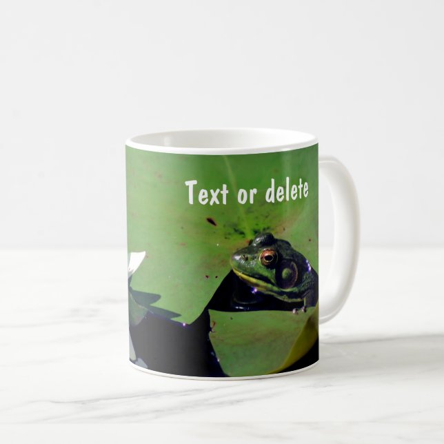 Frog och Vatten Lily Flower Personlig Kaffemugg (Framsida höger)