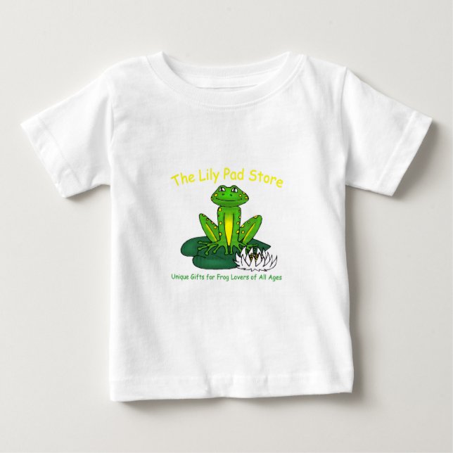 Frog on a Lily Pad White Toddler T-Shirt (Framsida)